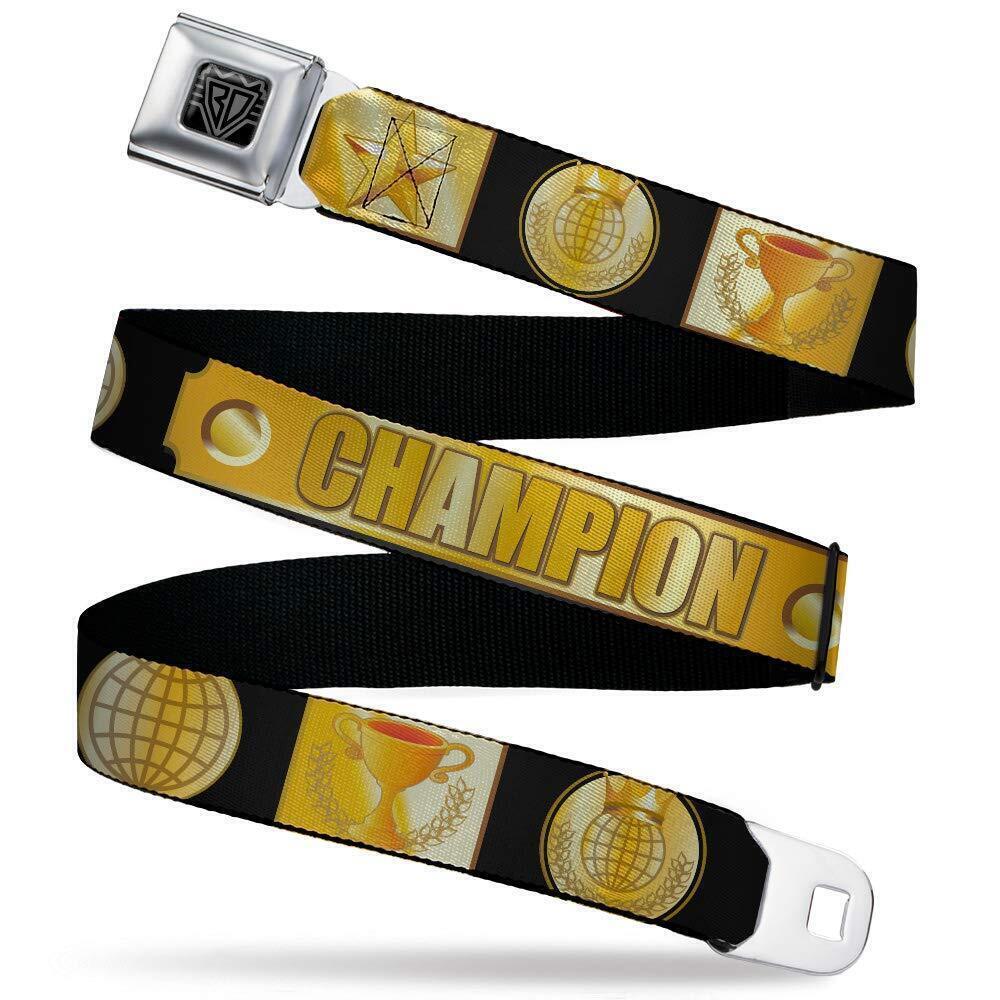 8581 Seatbelt Belt Champion Kids, Icons Black/Golds, 1.0" Wide-20-36 Inches